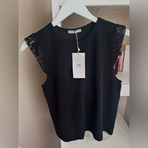 Zara lace sleeve Blouse